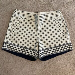 J. Crew Navy/Cream Polka Dot High Waist Shorts